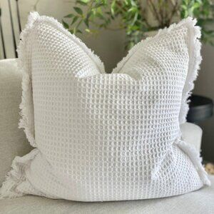 White Waffle Weave Pillow